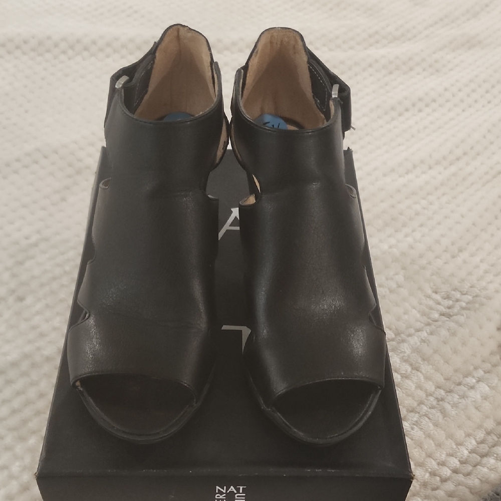 Naturalizer Black Open-Toe Heels